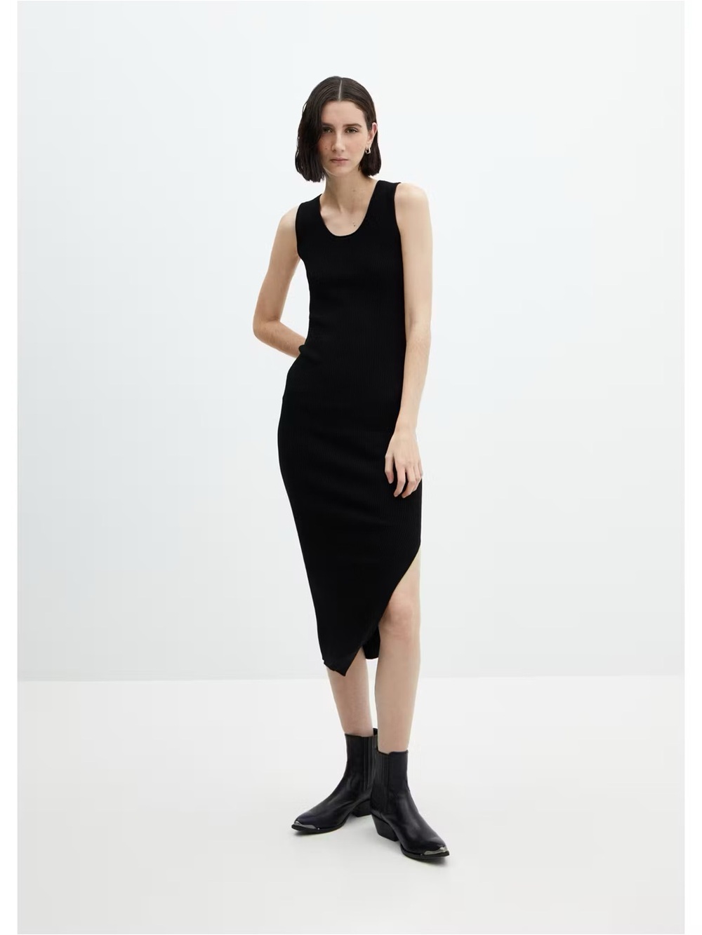 Mango Ribbed Long Dress
